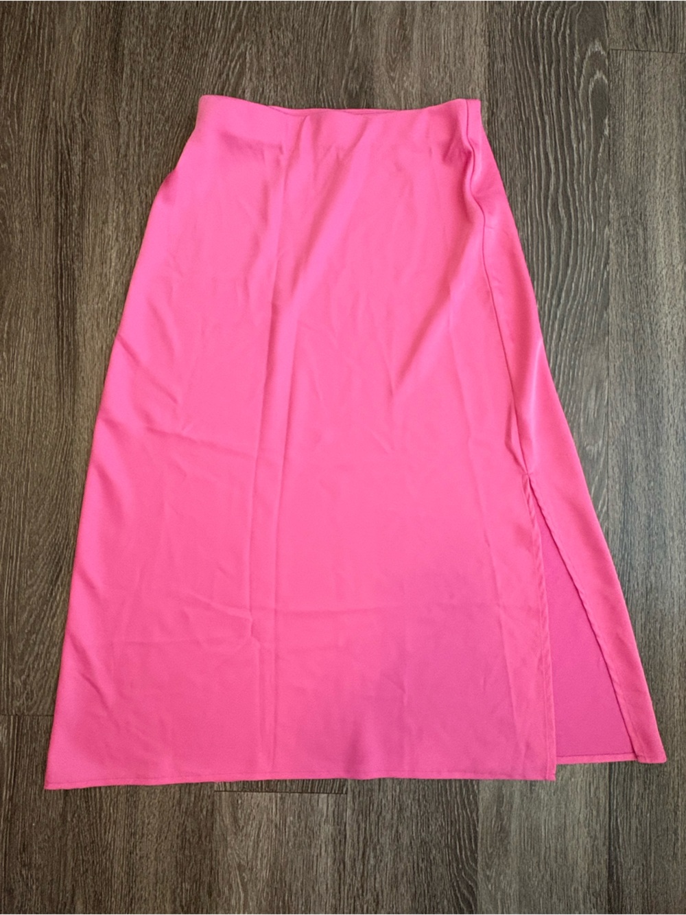 Hot Pink Midi Skirt w/ Slit Size: Small